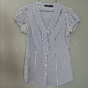 The Limited Blue and White Striped Blouse